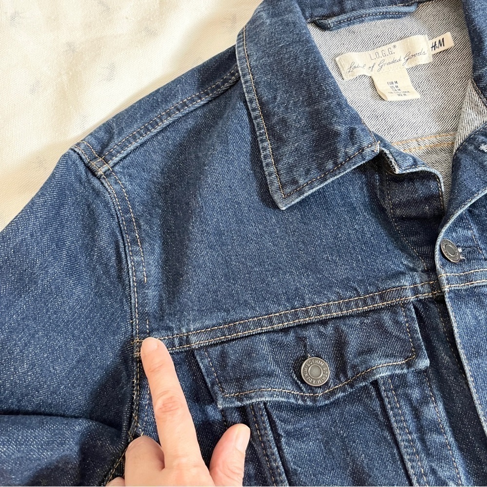 H&M L.O.G.G Medium Wash Men's Denim Jacket - Unisex Medium - Picture 7 of 11
